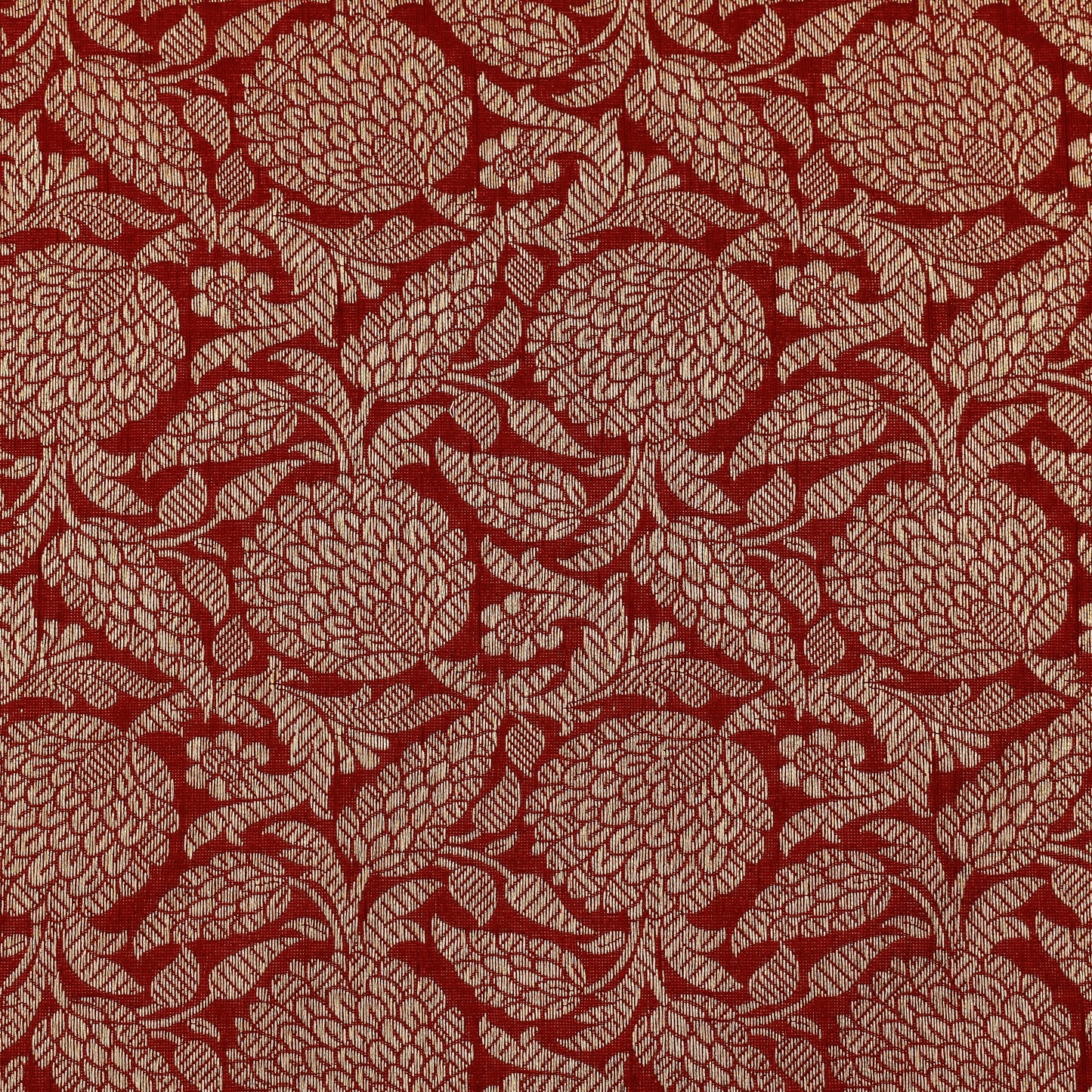 Red Color Katan Meena  Brocade Fabric