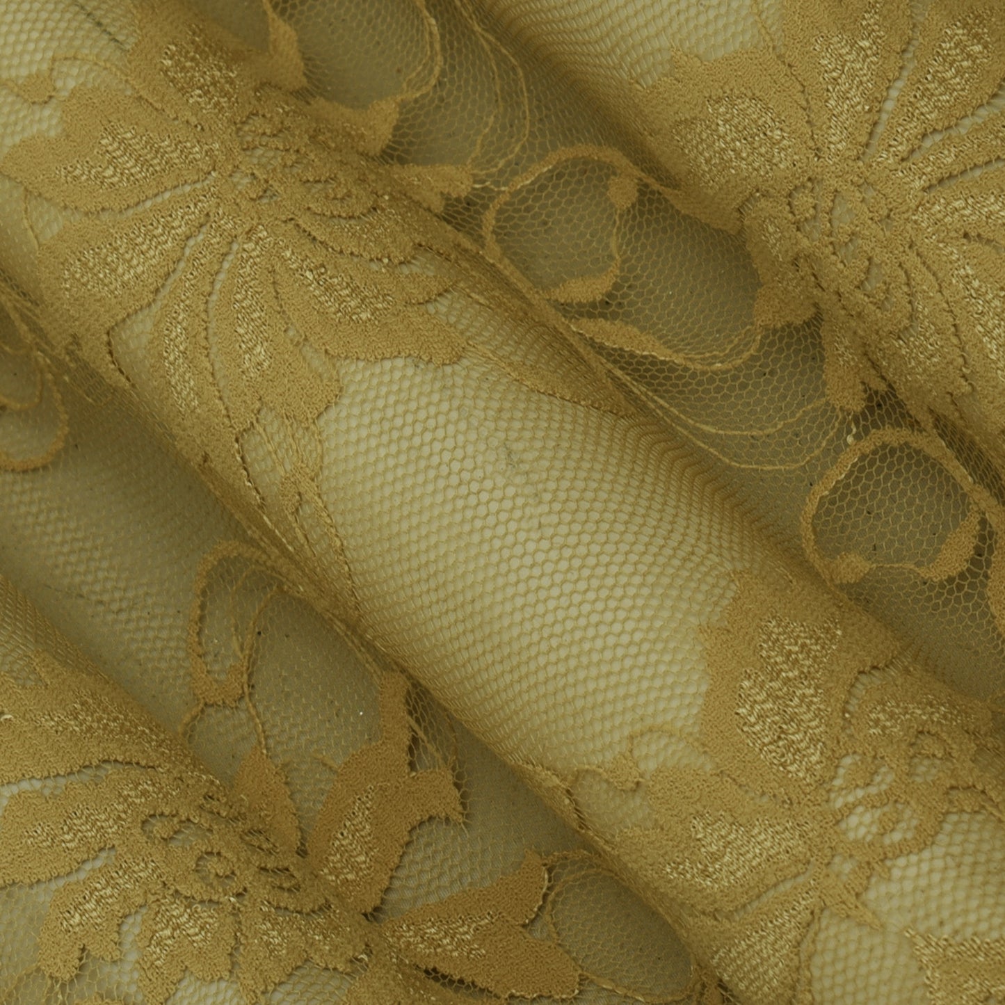 Beige Color Chantilly Net Fabric