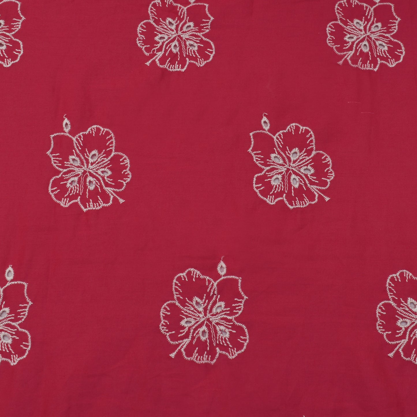 Rani Color Cotton Chikan Embroidery Fabric