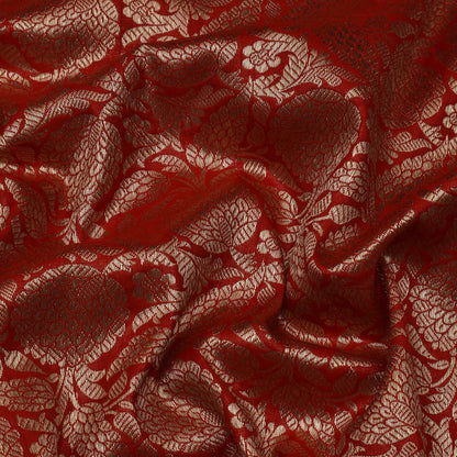 Red Color Katan Meena  Brocade Fabric