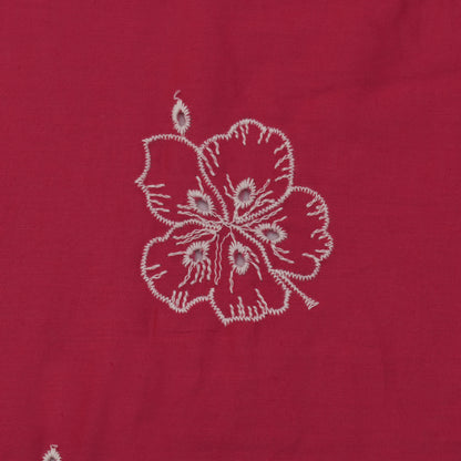 Rani Color Cotton Chikan Embroidery Fabric