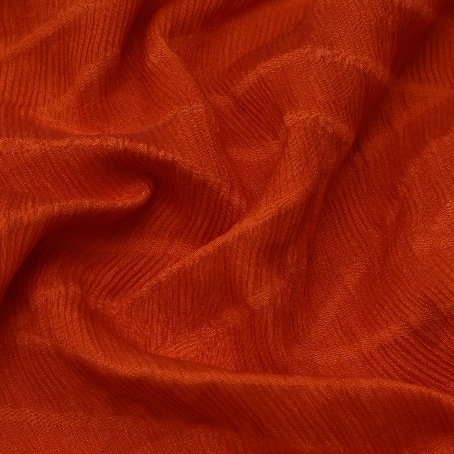 Orange Color Crush Satin  Georgette  Fabric