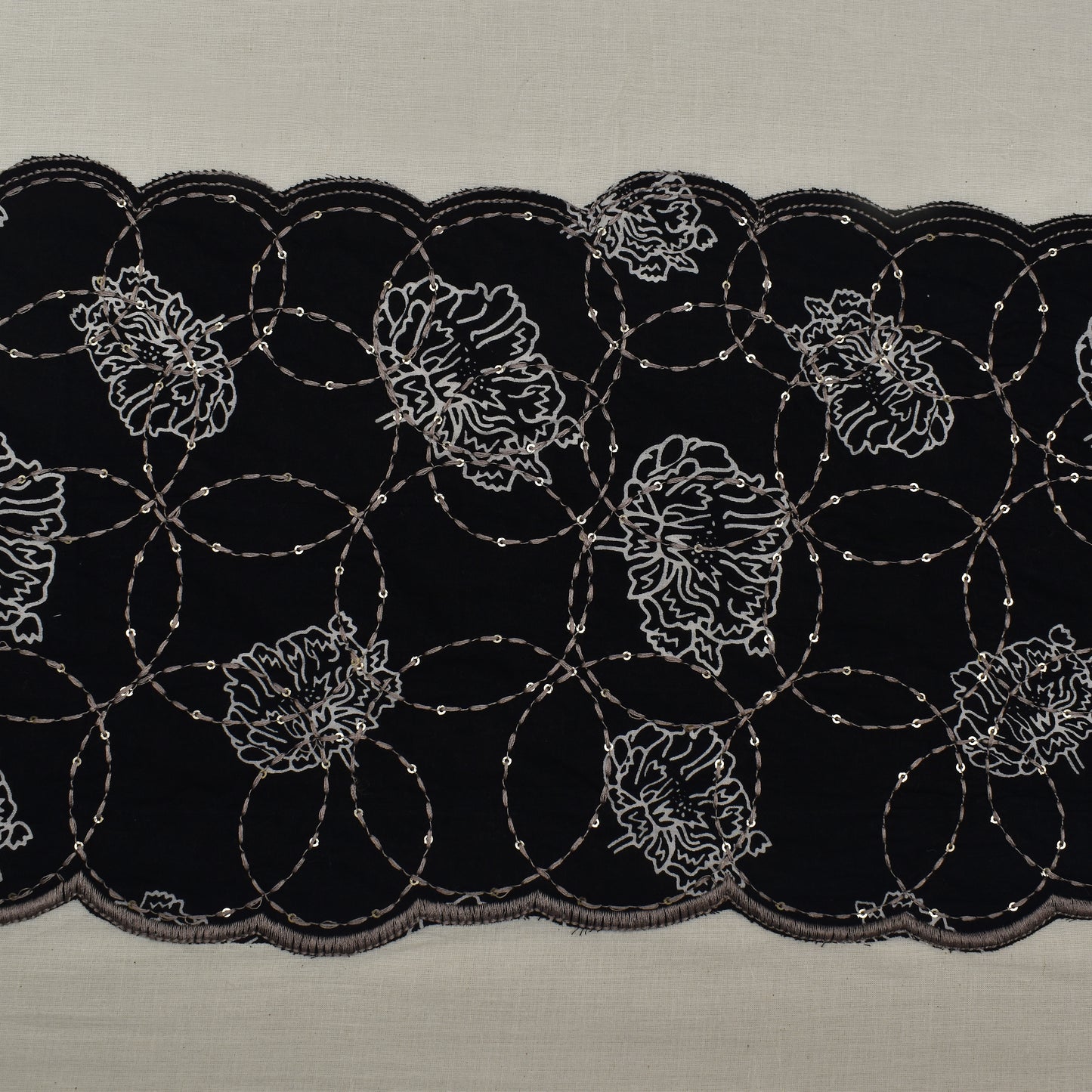 Off White Color Kora Cotton Plazo Fabric