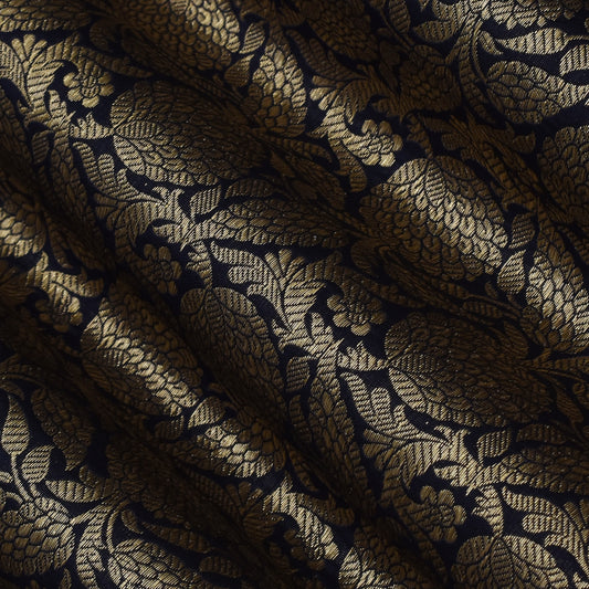 Navy Blue Color Katan Meena  Brocade Fabric