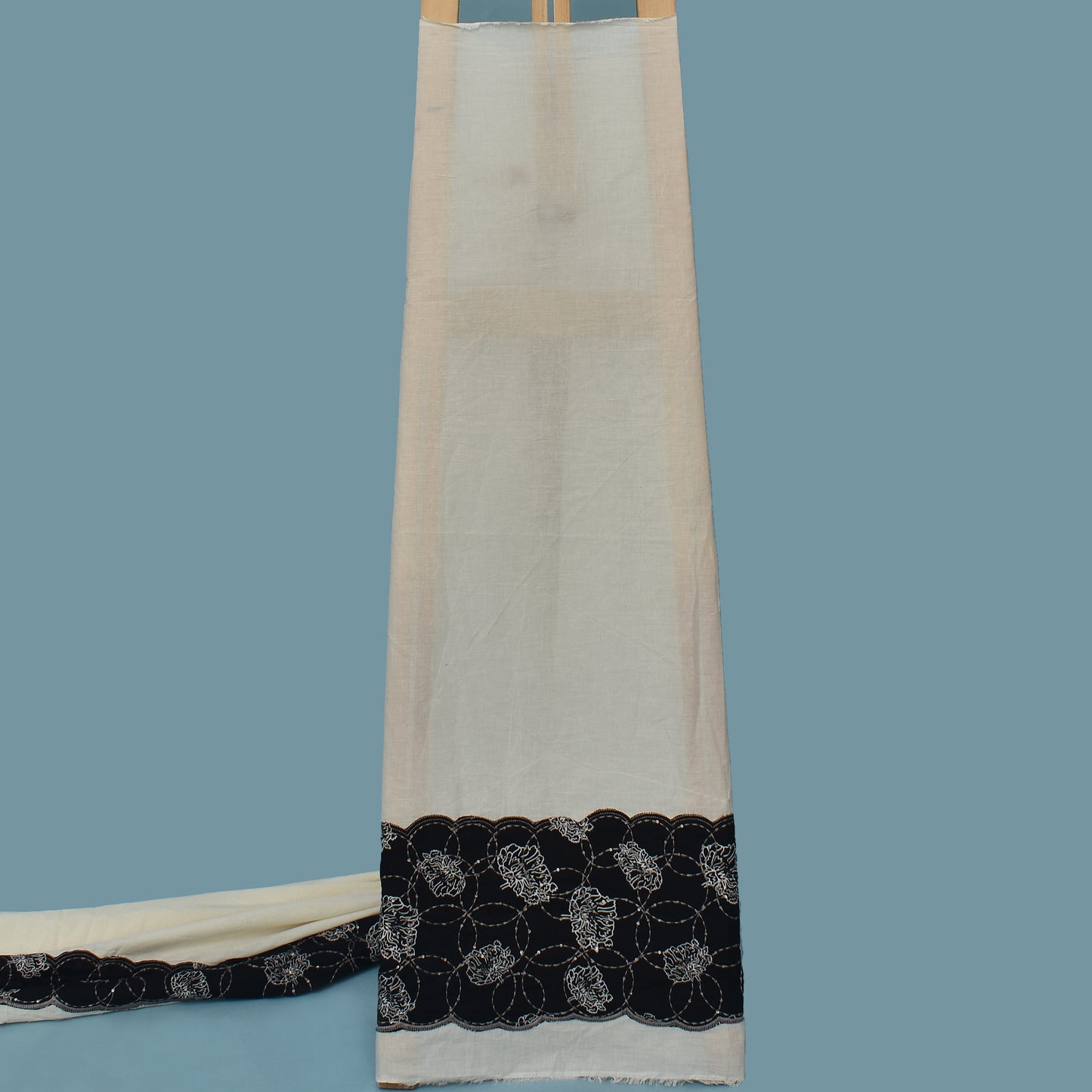 Off White Color Kora Cotton Plazo Fabric