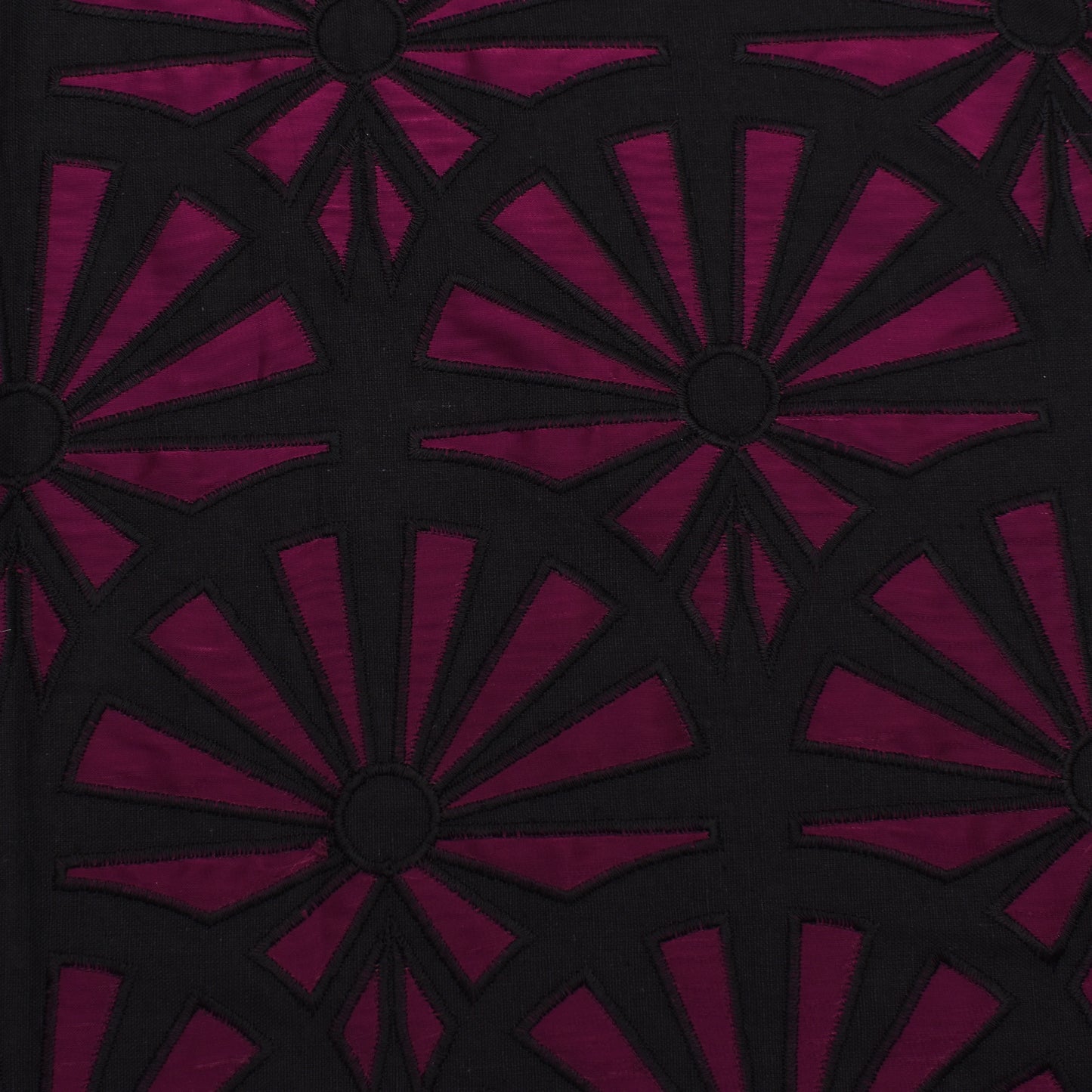 Black Color Organic Cotton Embroidery Fabric