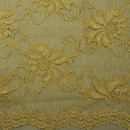 Beige Color Chantilly Net Fabric