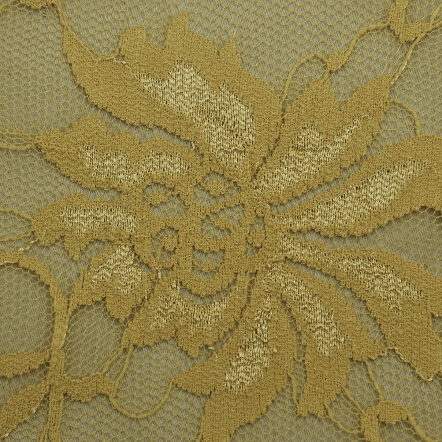 Beige Color Chantilly Net Fabric