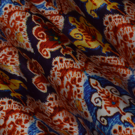 Multi Color Modal Satin Print Fabric