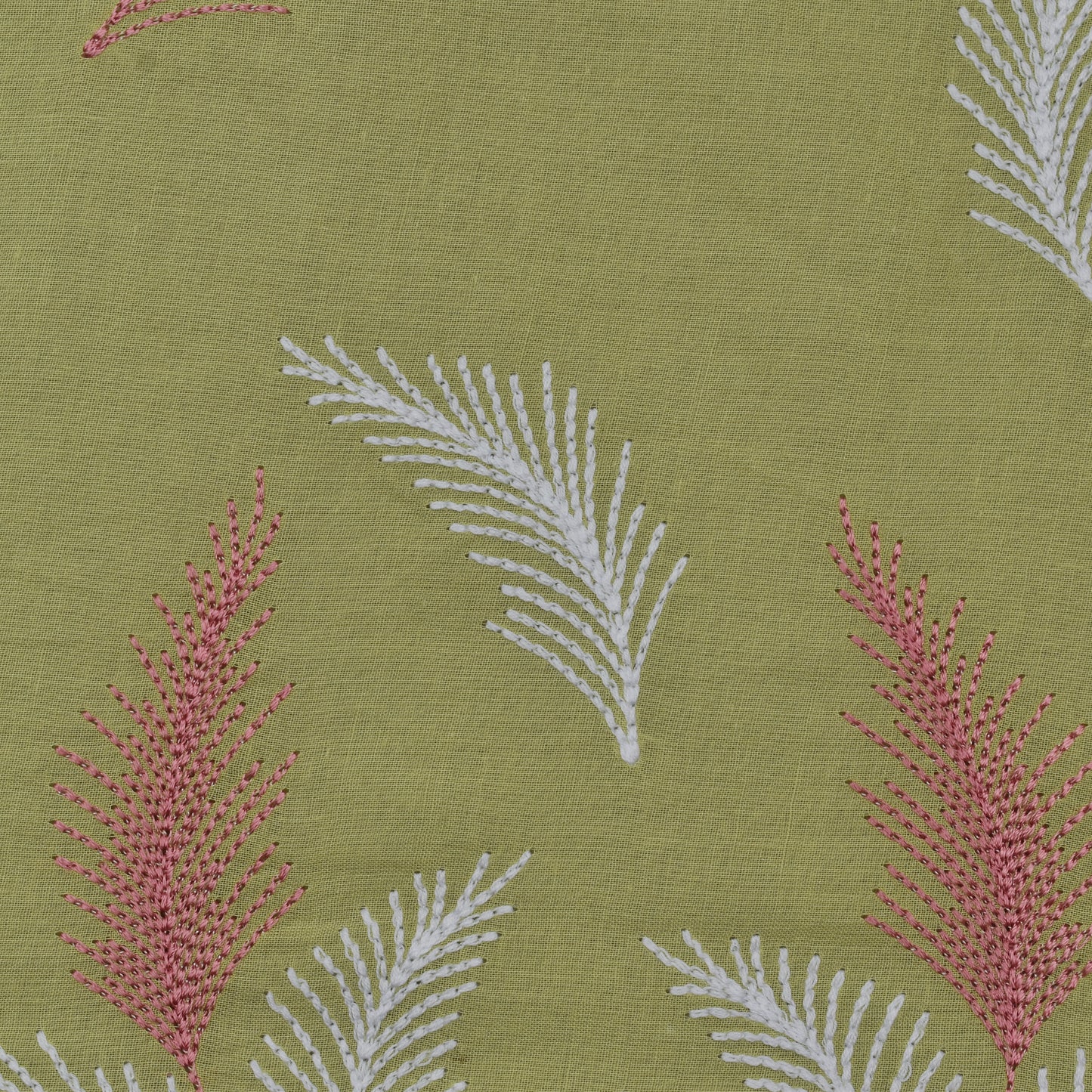 Pista Green Color Cotton Plazo Embroidery Fabric