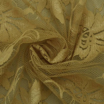 Beige Color Chantilly Net Fabric