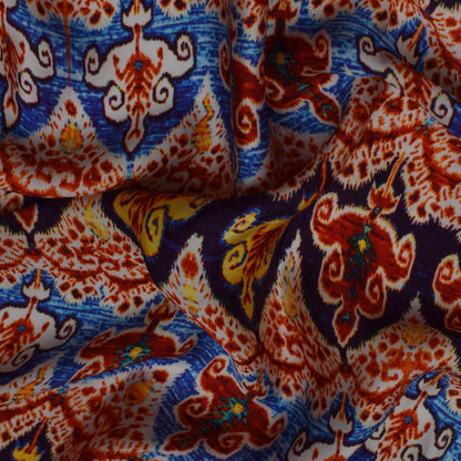 Multi Color Modal Satin Print Fabric