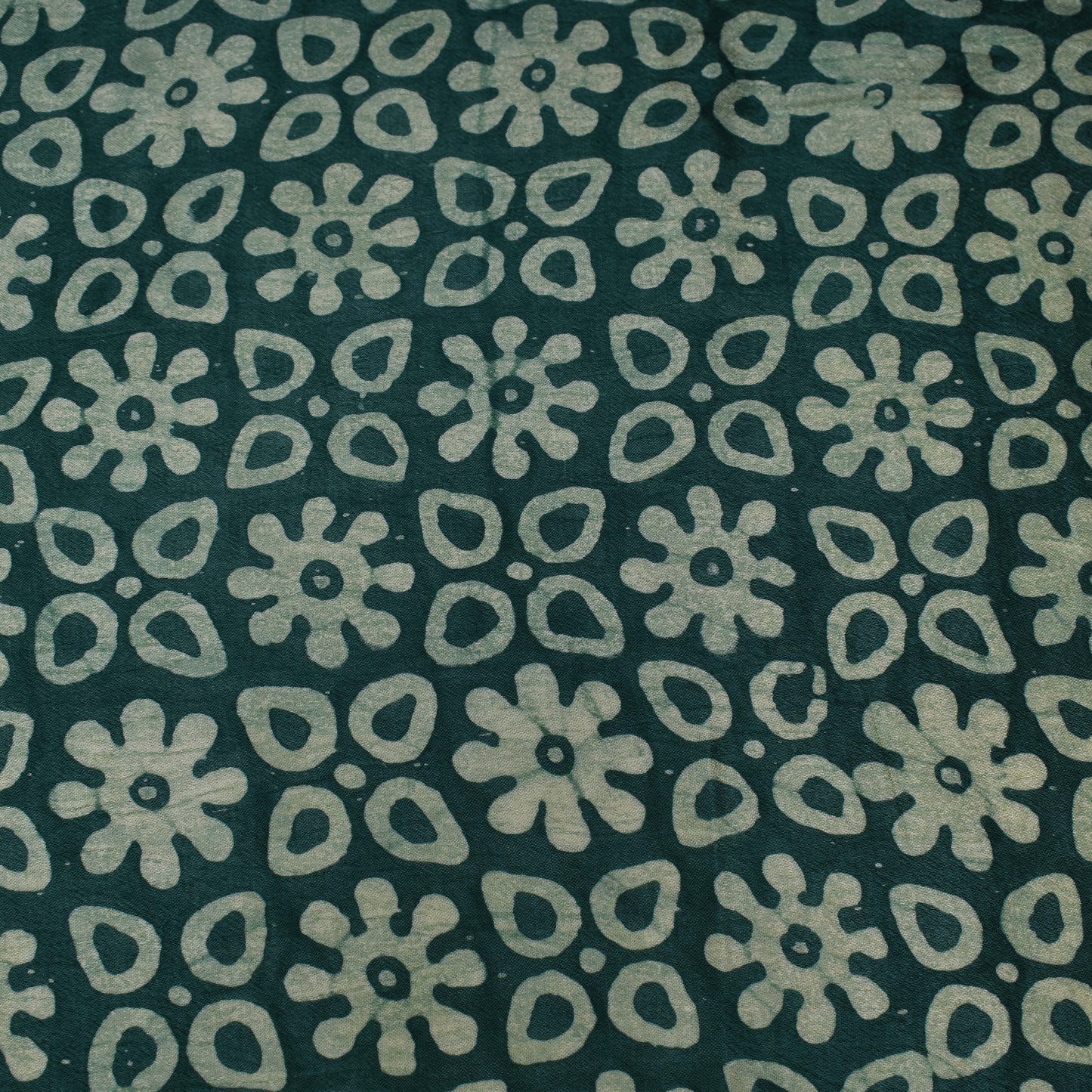 Bottle Green Color Gajji Silk Print Fabric