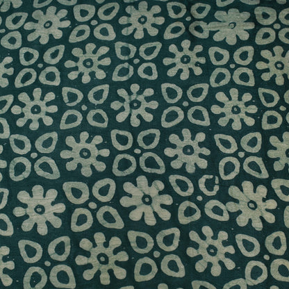 Bottle Green Color Gajji Silk Print Fabric