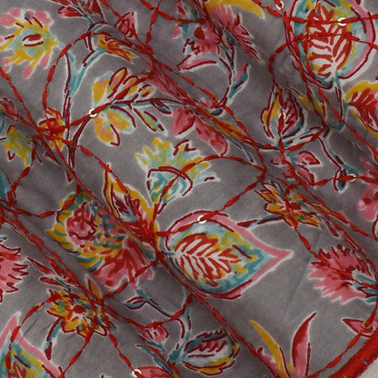 Off White Color Kora Cotton Plazo Fabric