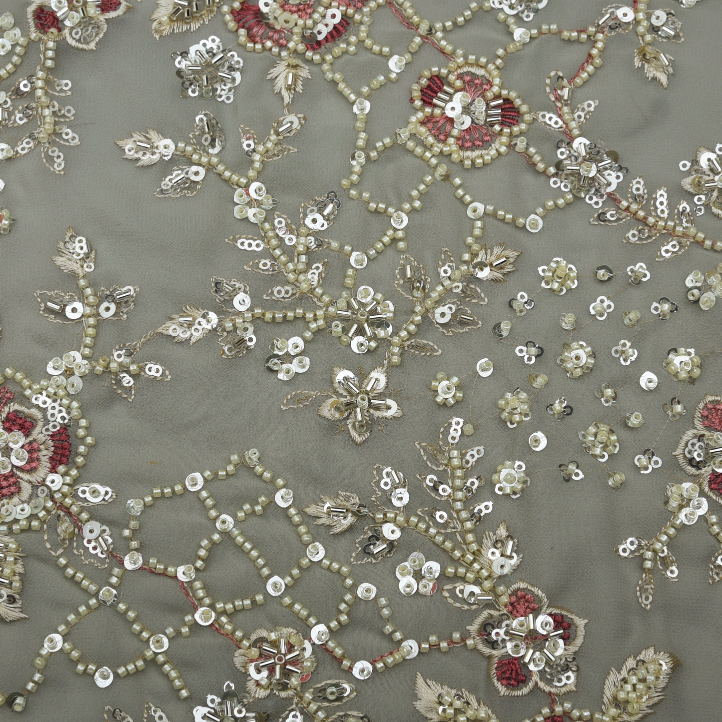 Georgette Sequins Embroidery Fabric