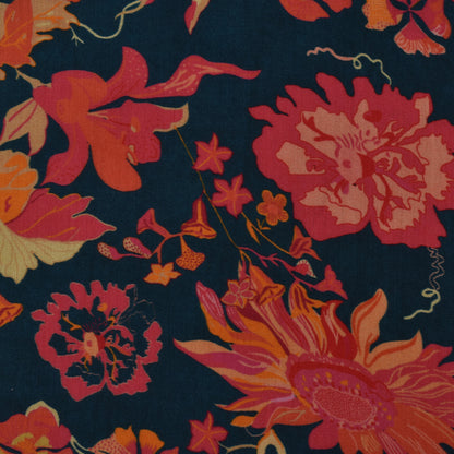 Multi Color Bember Satin Print Fabric