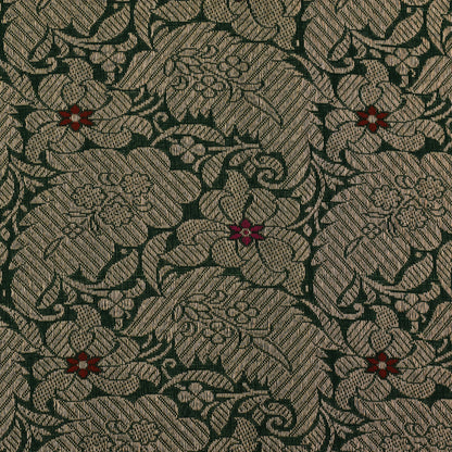 Bottle Green Color Brocade Fabric