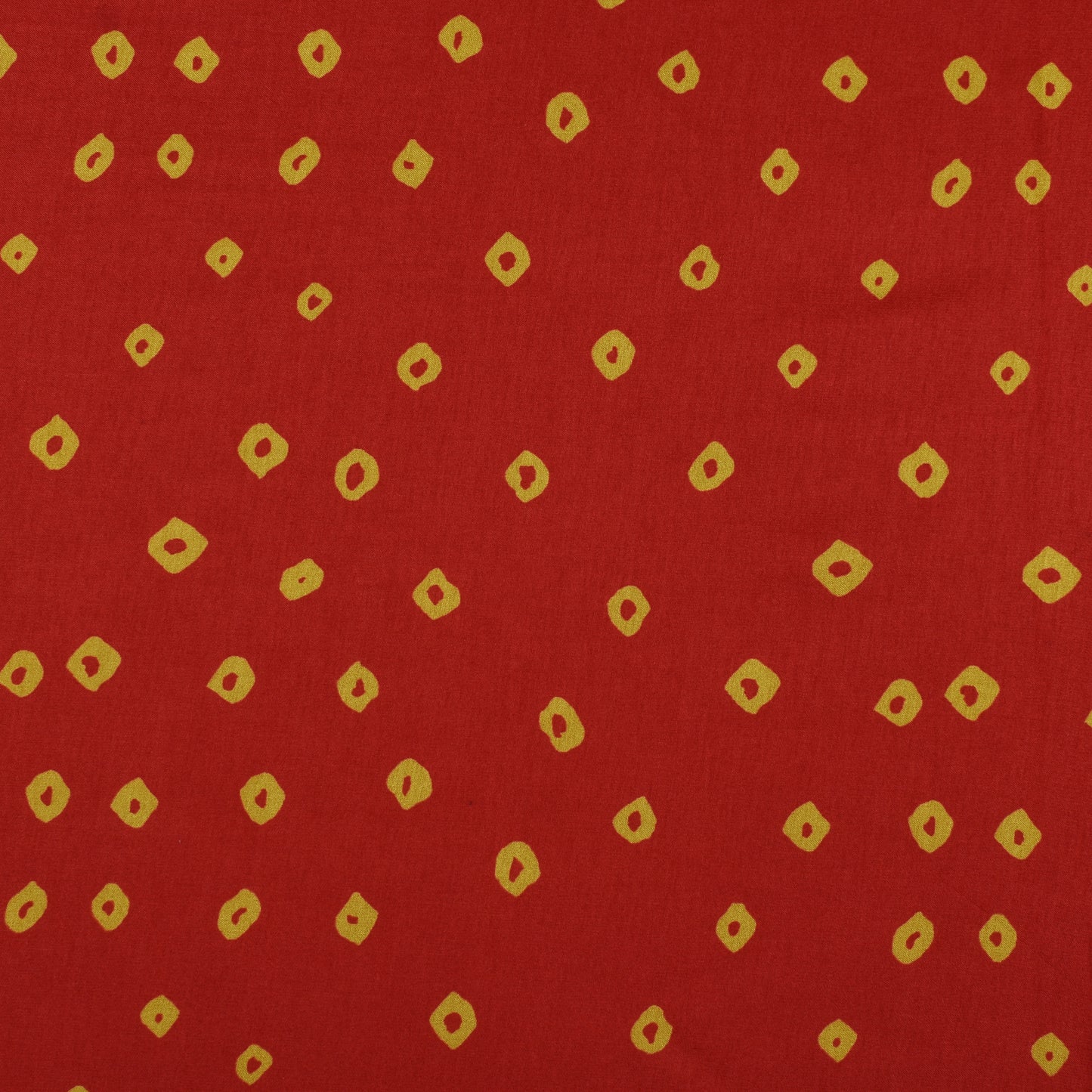 Red Color Slub Tussar  Print Fabric