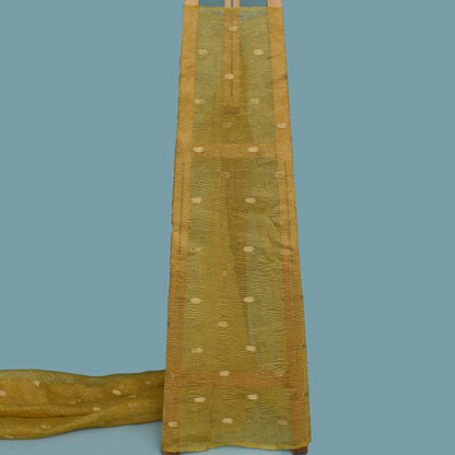 Mustard Color Crush Tissue Booti Fabric