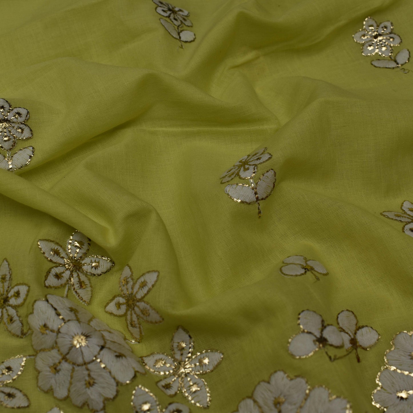 Colored Color Cotton Border Embroidery Fabric