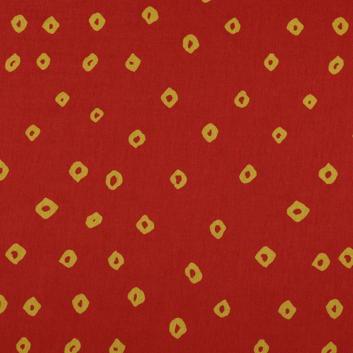Red Color Slub Tussar  Print Fabric