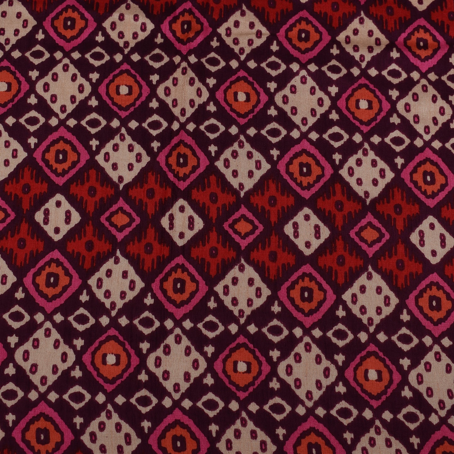Multicolor Slub Chanderi Print Fabric