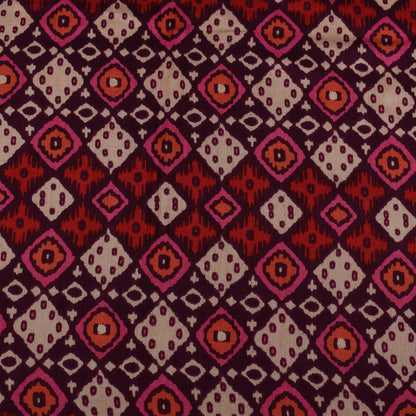 Multicolor Slub Chanderi Print Fabric