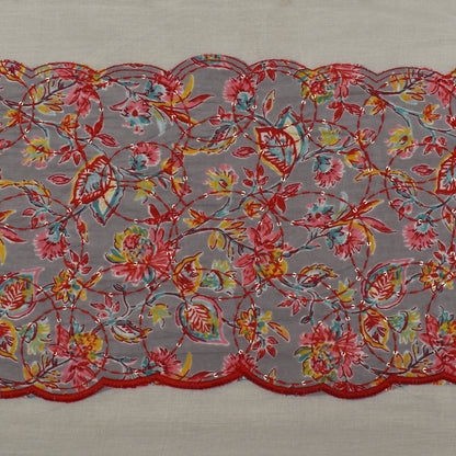 Off White Color Kora Cotton Plazo Fabric