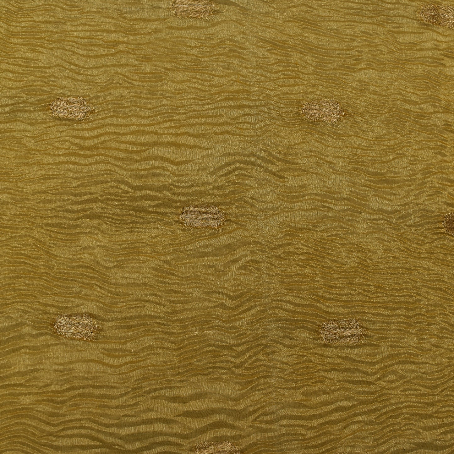 Mustard Color Crush Tissue Booti Fabric