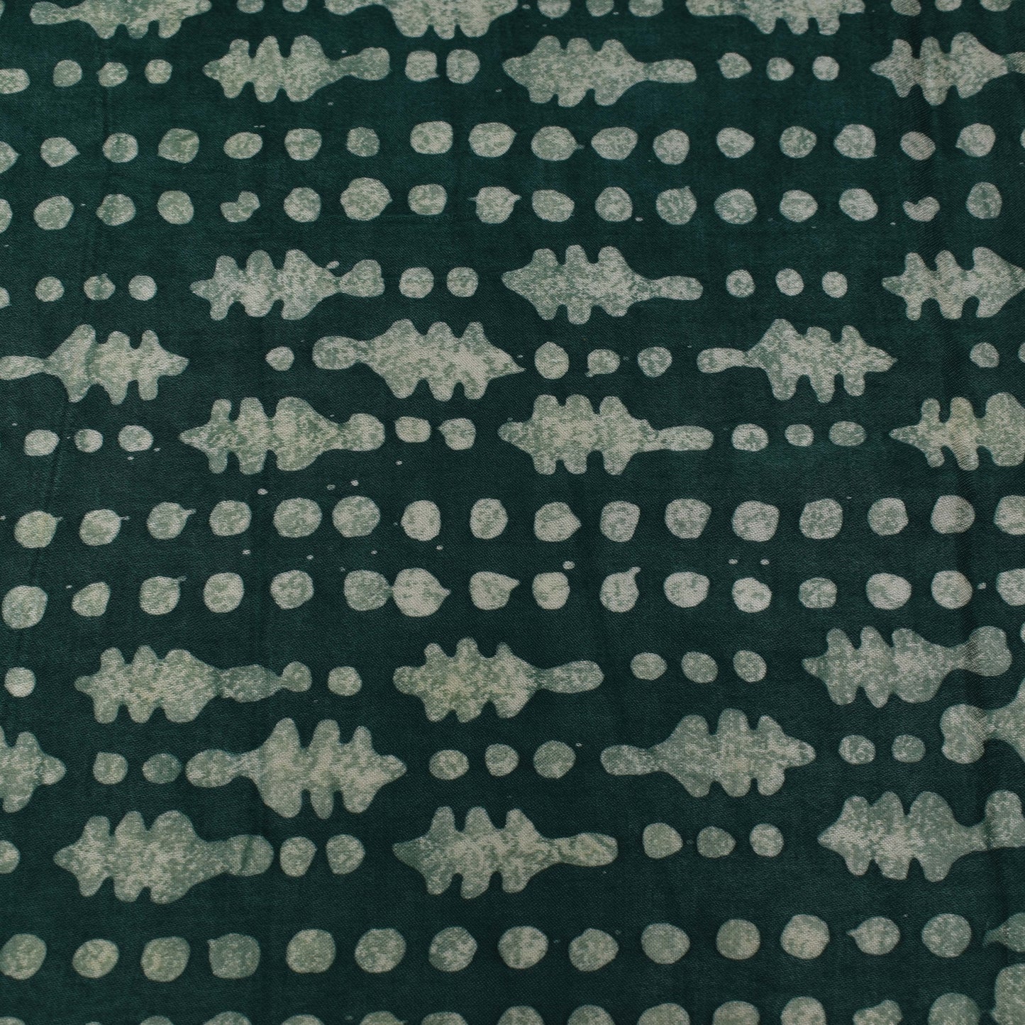 Bottle Green Color Gajji Silk Batik Print Fabric