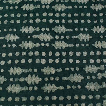 Bottle Green Color Gajji Silk Batik Print Fabric