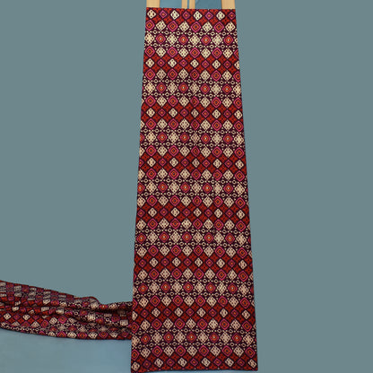 Multicolor Slub Chanderi Print Fabric
