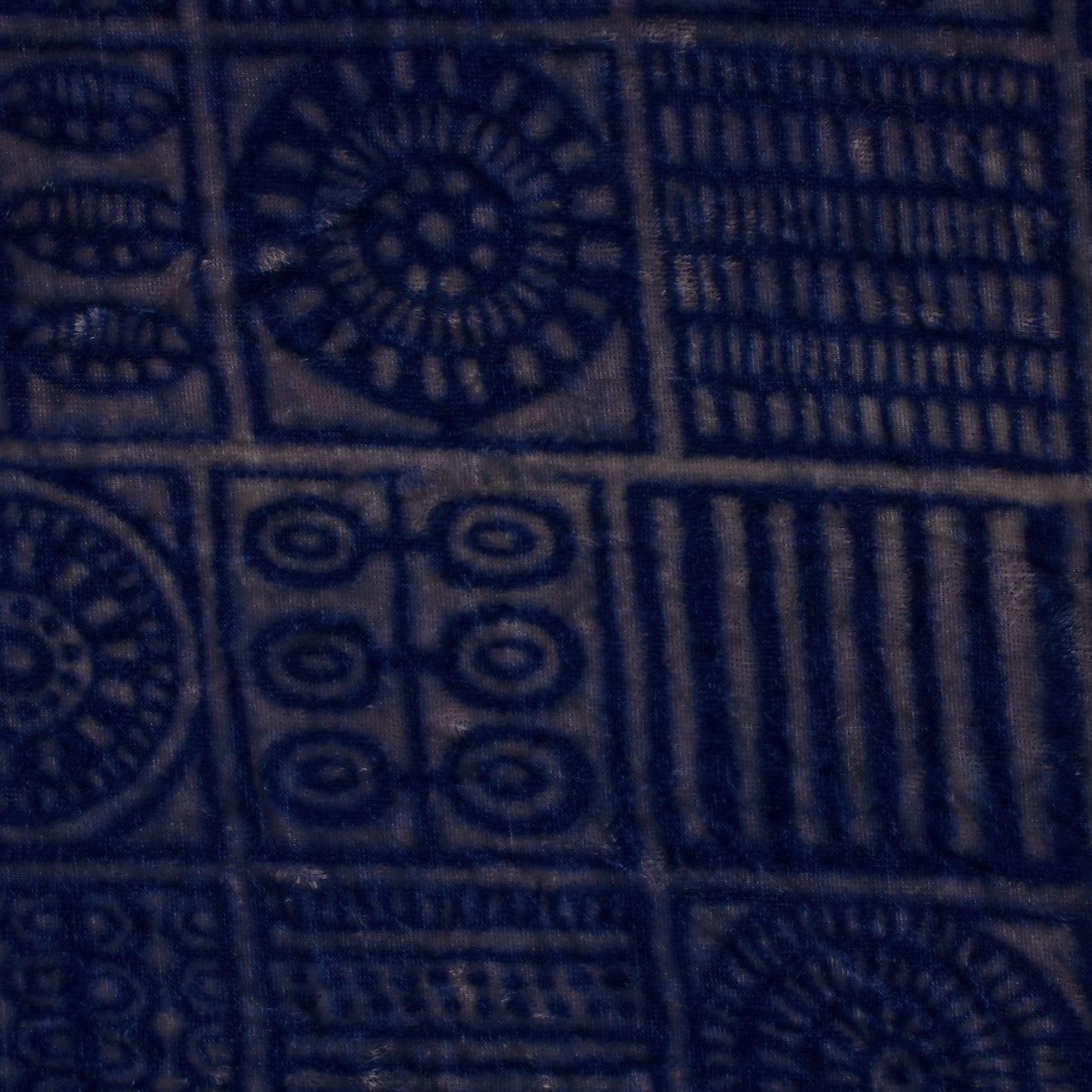 Blue Color Silk Velvet Print Fabric