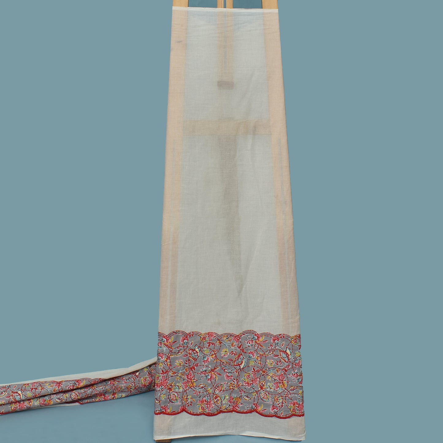 Off White Color Kora Cotton Plazo Fabric