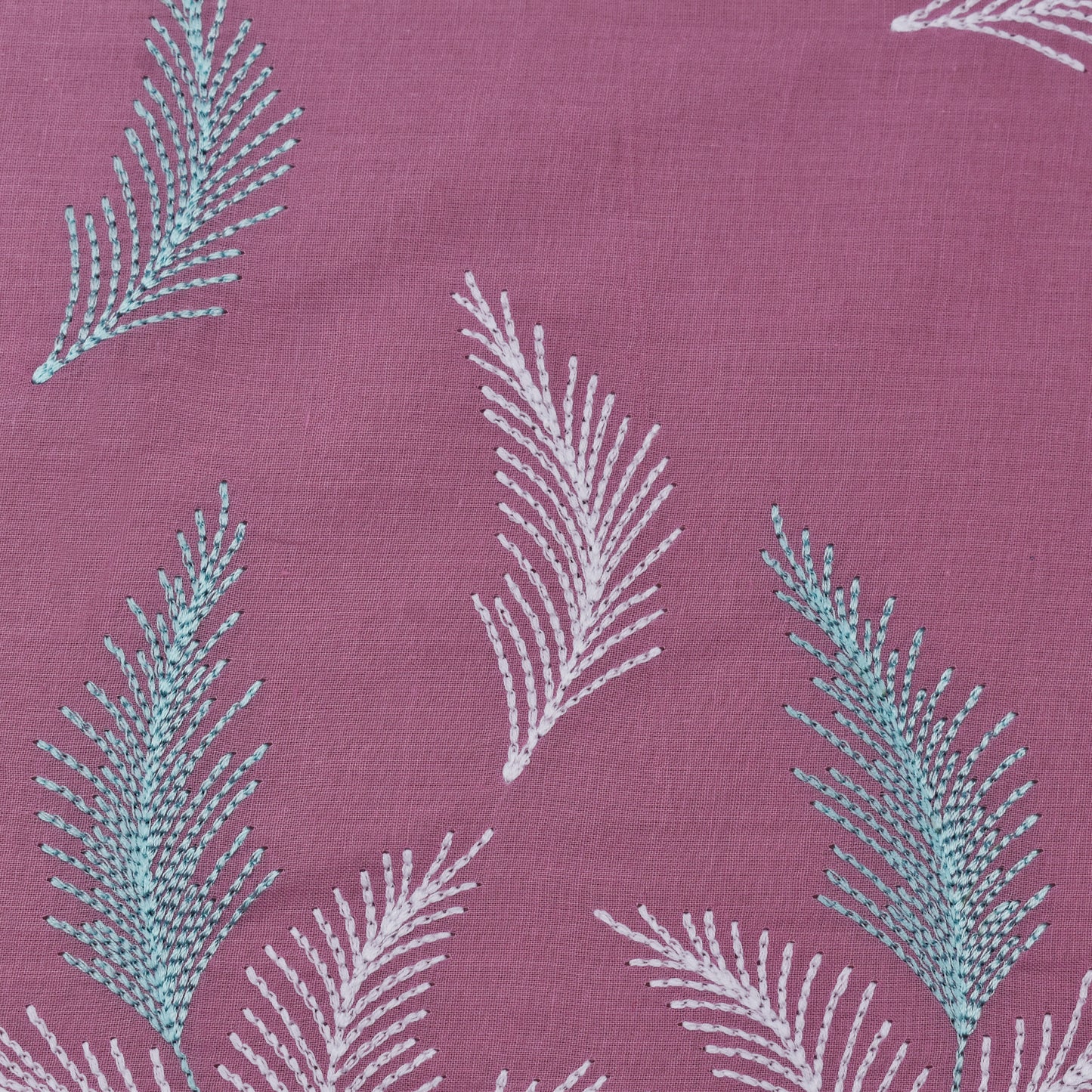 Onion Color Cotton Plazo Embroidery Fabric