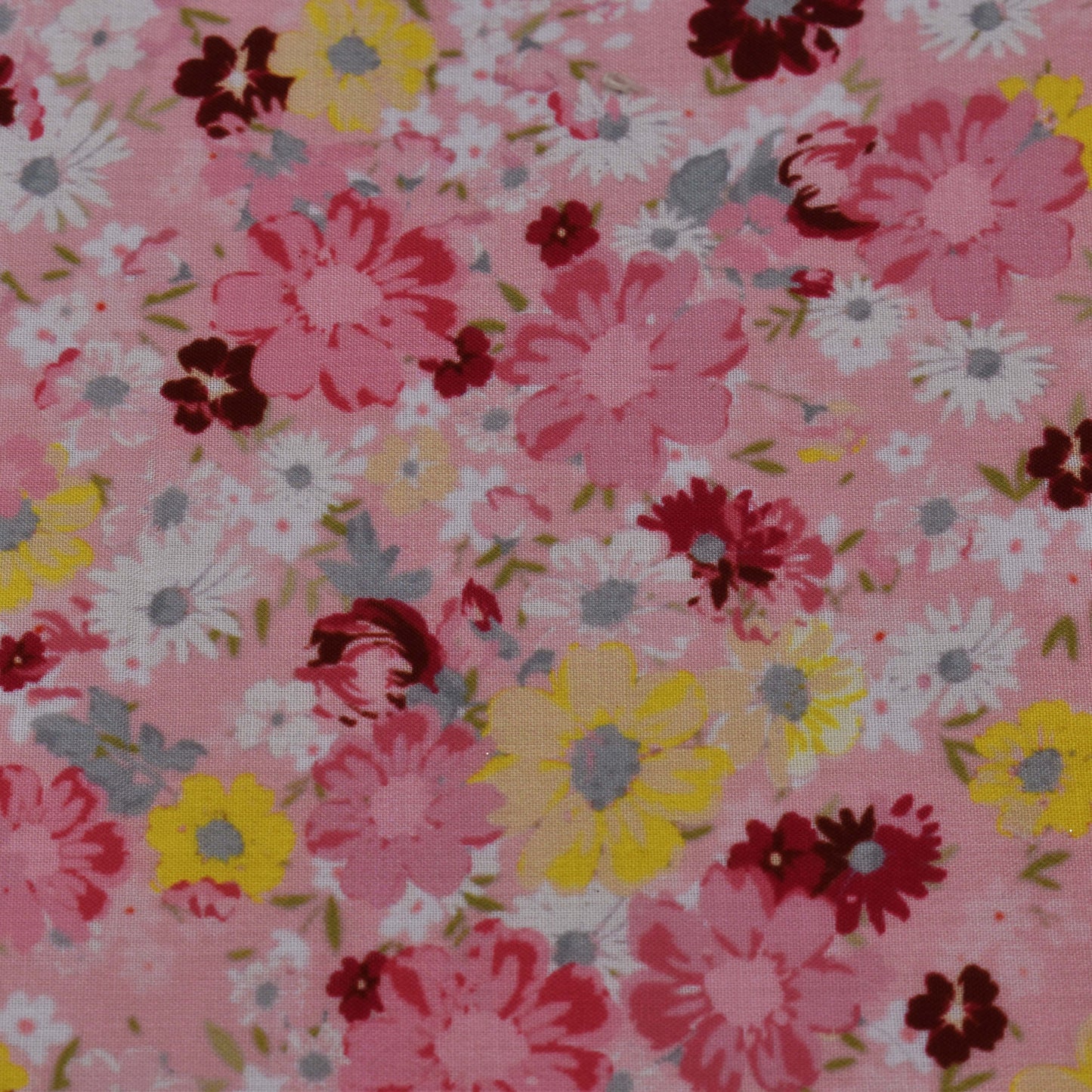 Pink Color Cotton Print Fabric