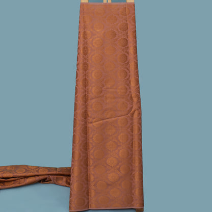 Peach Color Brocade Fabric