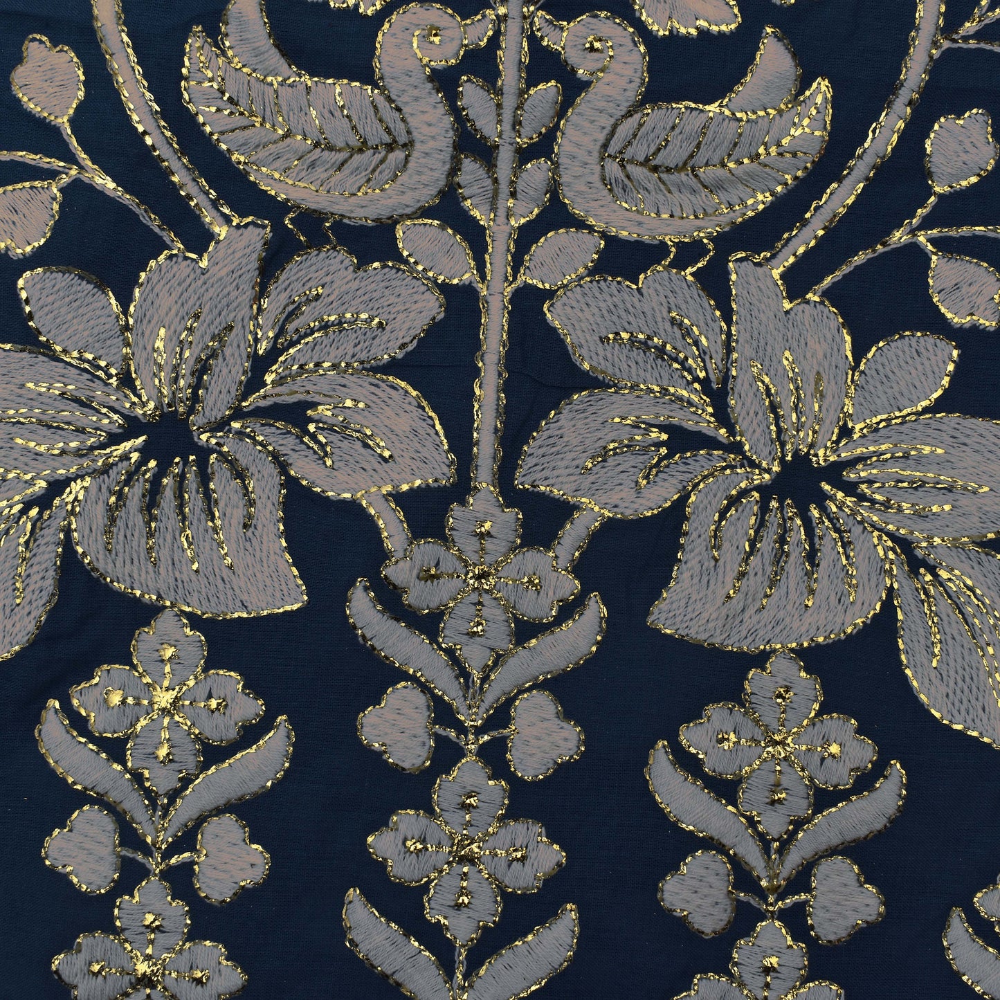 Colored Color Cotton Border Embroidery Fabric