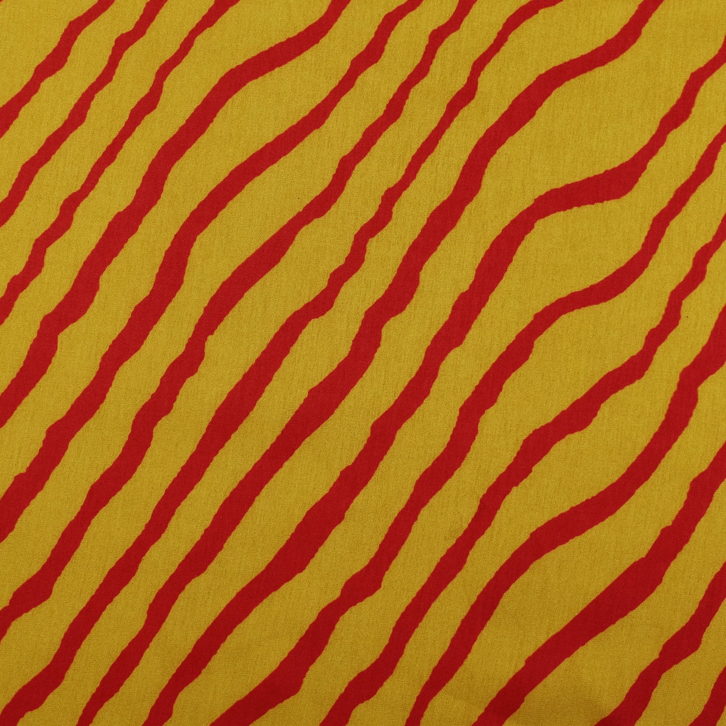 Yellow Color Slub Tussar  Print Fabric