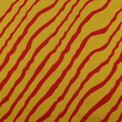 Yellow Color Slub Tussar  Print Fabric