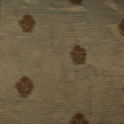 Beige Color Crush Tissue Boota Fabric