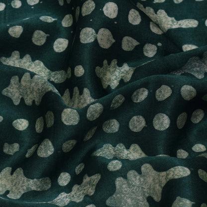 Bottle Green Color Gajji Silk Batik Print Fabric