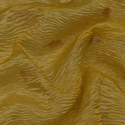 Mustard Color Crush Tissue Booti Fabric