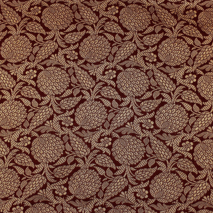 Maroon Color Katan Meena Brocade Fabric