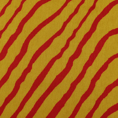 Yellow Color Slub Tussar  Print Fabric