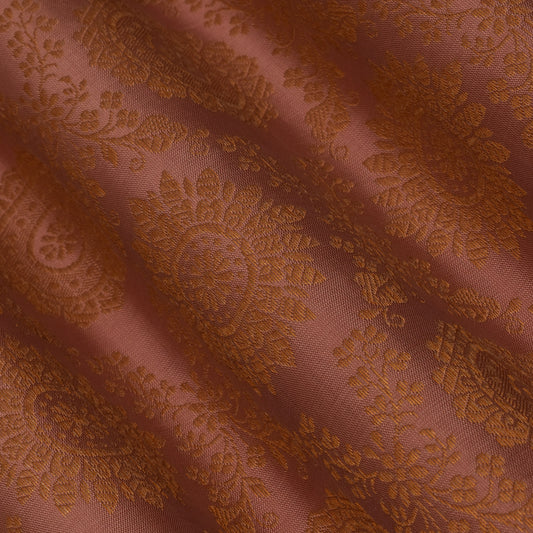 Peach Color Brocade Fabric