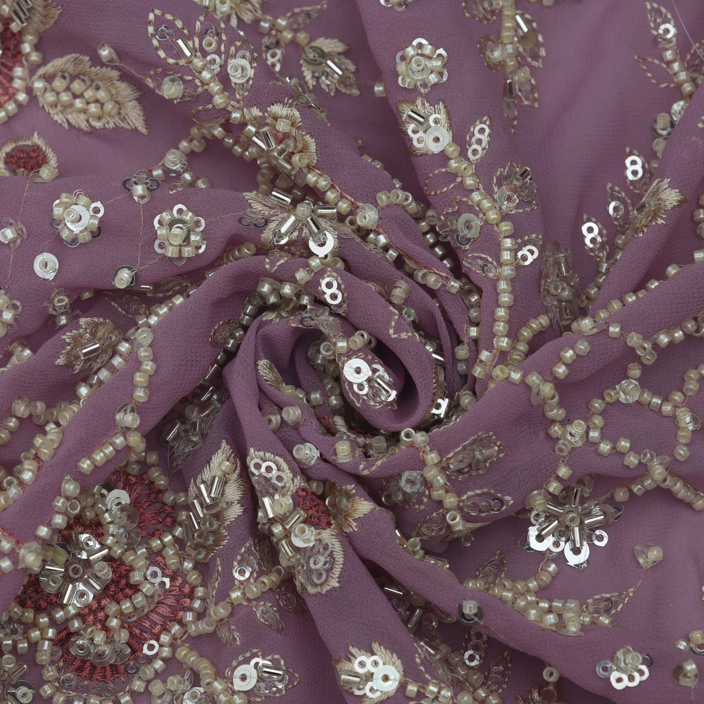 Georgette Sequins Embroidery Fabric