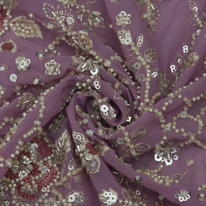 Georgette Sequins Embroidery Fabric