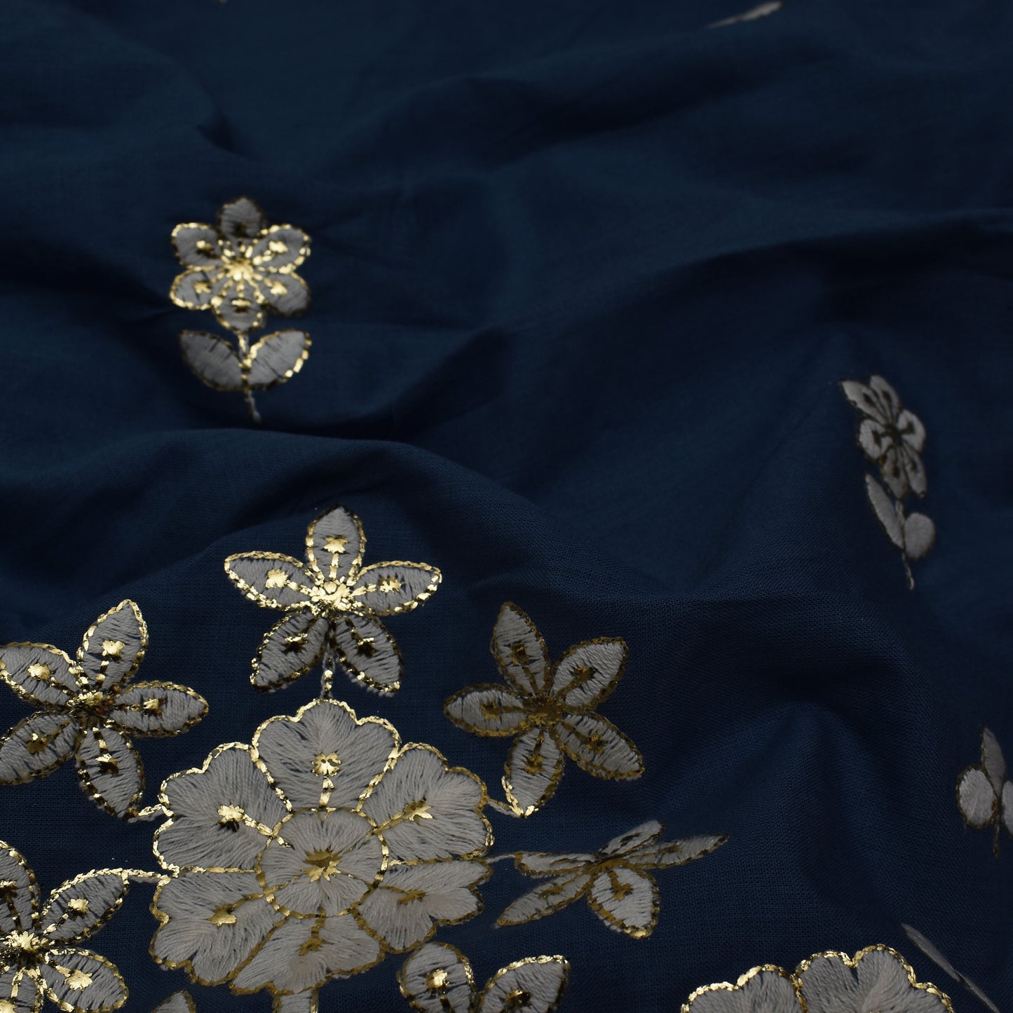 Colored Color Cotton Border Embroidery Fabric